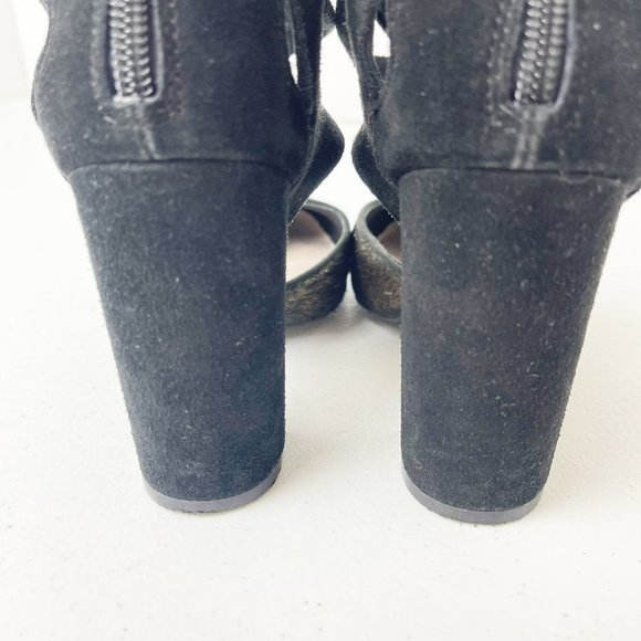 FARYL ROBIN X ANTHROPOLOGIE Black Gold Vegan Suede and Calf Hair Atwood 7 - Picture 7 of 13